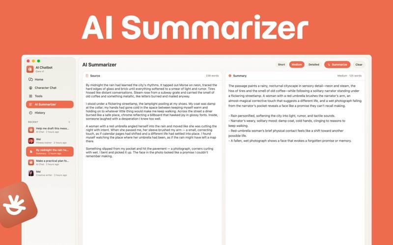 Coral AI Summarizer promotional screenshot