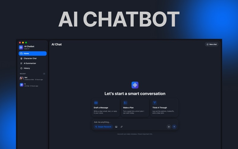 Previous dark AI CHATBOT promotional screenshot