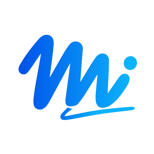 m.ai blue handwritten mark with added dot and underline on white.