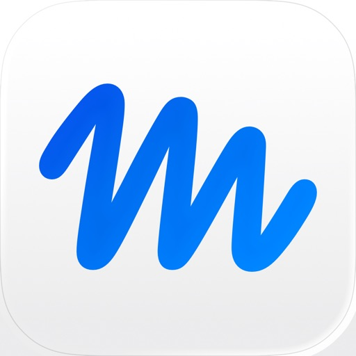 Official Muse blue handwritten m-shaped mark on a white app tile.
