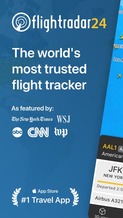 Official Flightradar24 promotional screenshot with the brand wordmark and yellow 24.